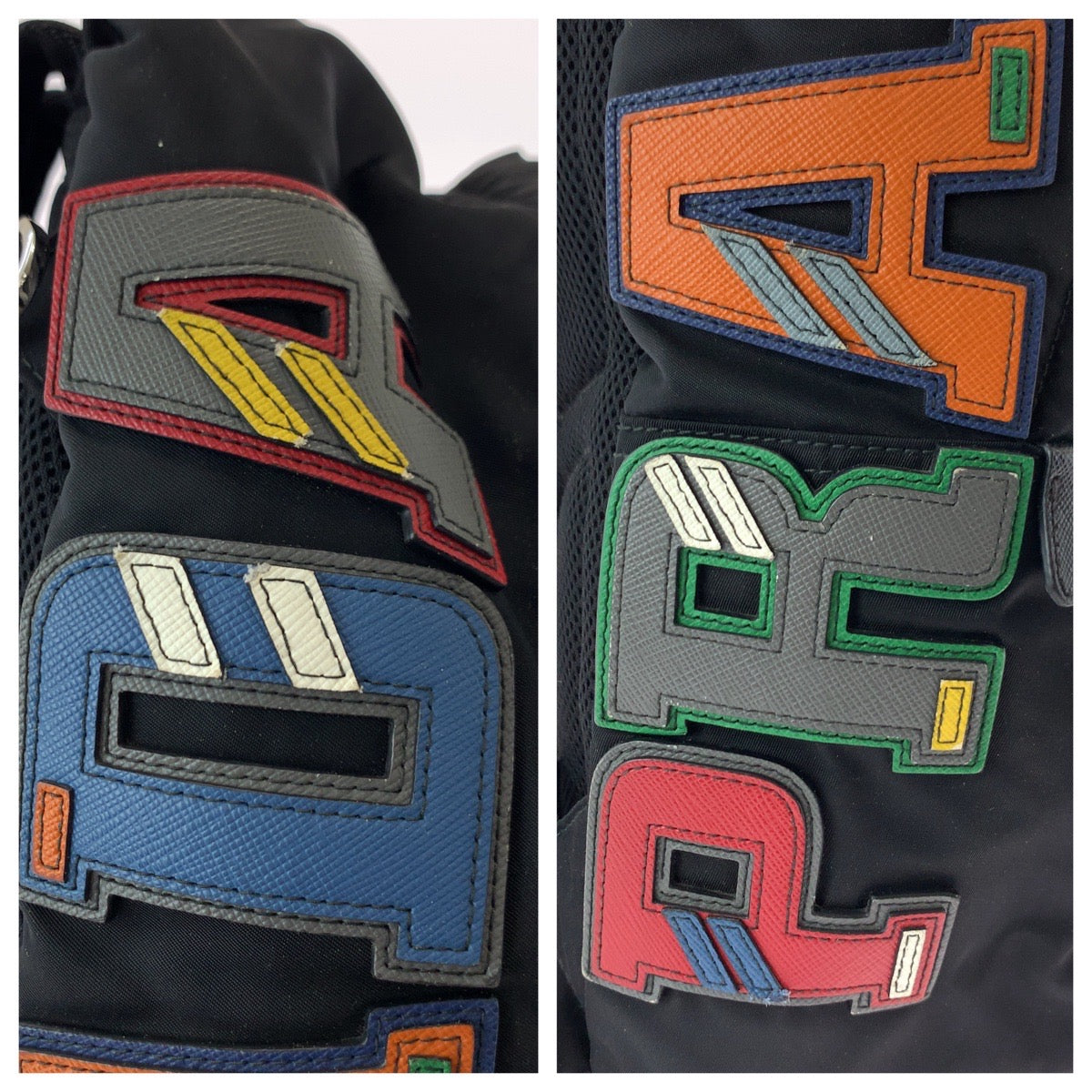 PRADA Backpack 2VZ135 Nylon Black Black Multicolor SilverMetal Backpack Backpack Test Logo patch mens Used Authentic