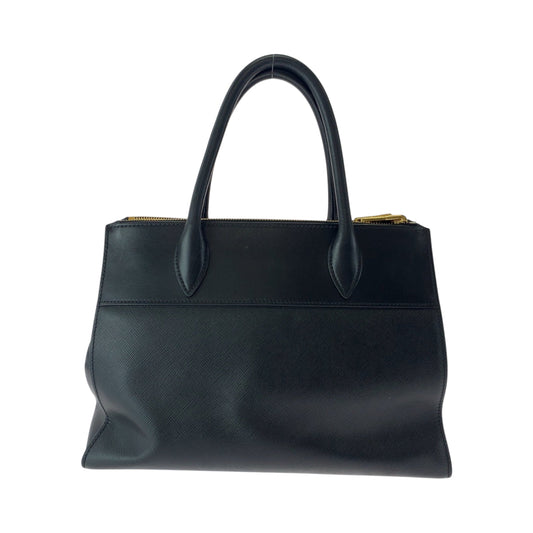 PRADA Handbag 1BA103 leather Black GoldMetal Handbag Tote Bag Paradigm Saffiano logo Women Used Authentic