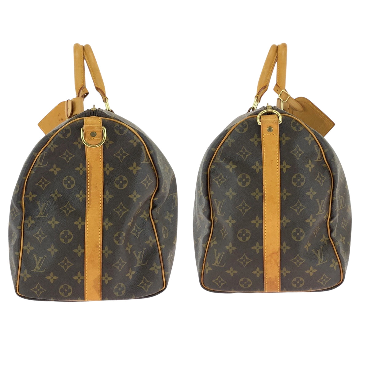 LOUIS VUITTON Shoulder Bag M41416 PVC Brown Gold Metal Shoulder Bag Boston Duffel bag 2way Monogram Keepall 50 bandouliere mens(Unisex) Used Authentic