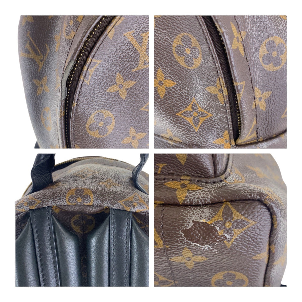 LOUIS VUITTON Backpack M44871 PVC Brown Black Gold Metal Backpack Backpack Monogram Palm Springs PM Women Used Authentic