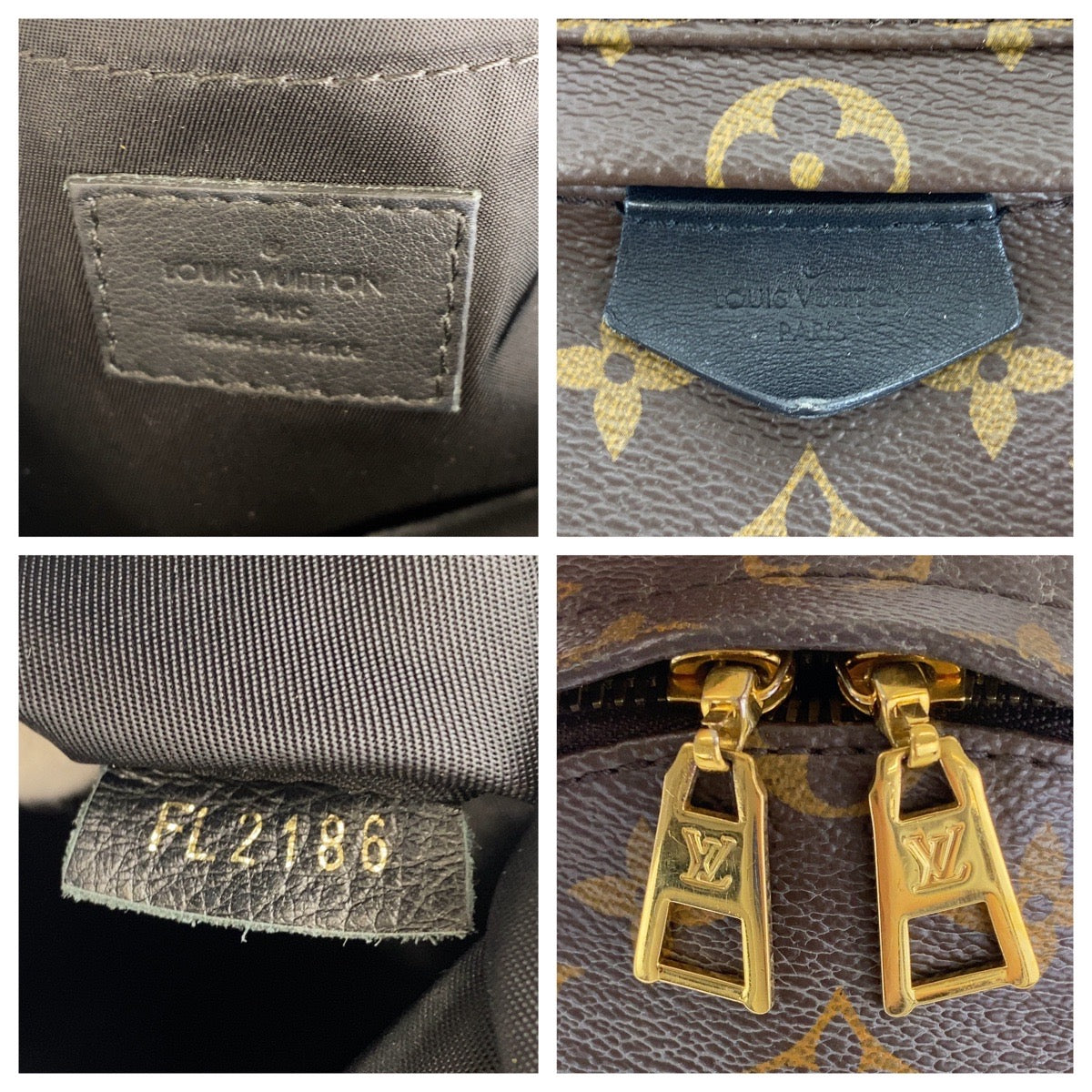 LOUIS VUITTON Backpack M44871 PVC Brown Black Gold Metal Backpack Backpack Monogram Palm Springs PM Women Used Authentic