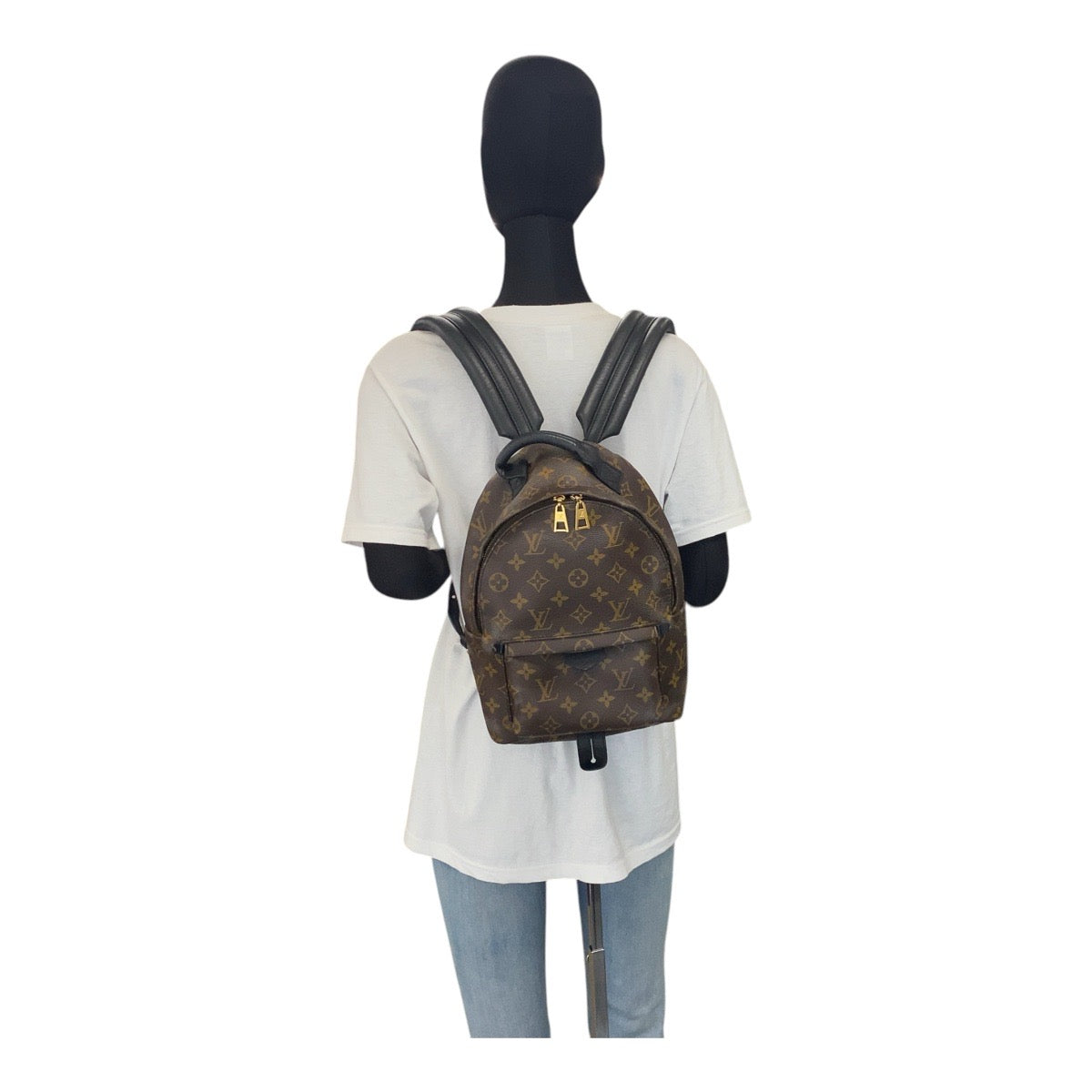 LOUIS VUITTON Backpack M44871 PVC Brown Black Gold Metal Backpack Backpack Monogram Palm Springs PM Women Used Authentic
