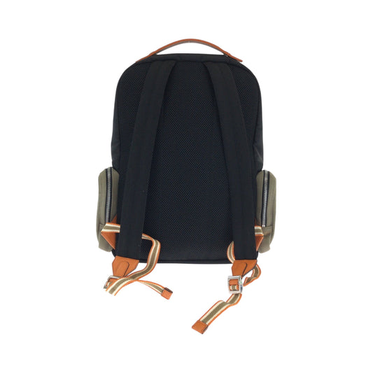FENDI Backpack 7VZ048 Canvas, Nylon Black Orange Khaki SilverMetal Backpack Backpack Zucca Pattern mens Used Authentic