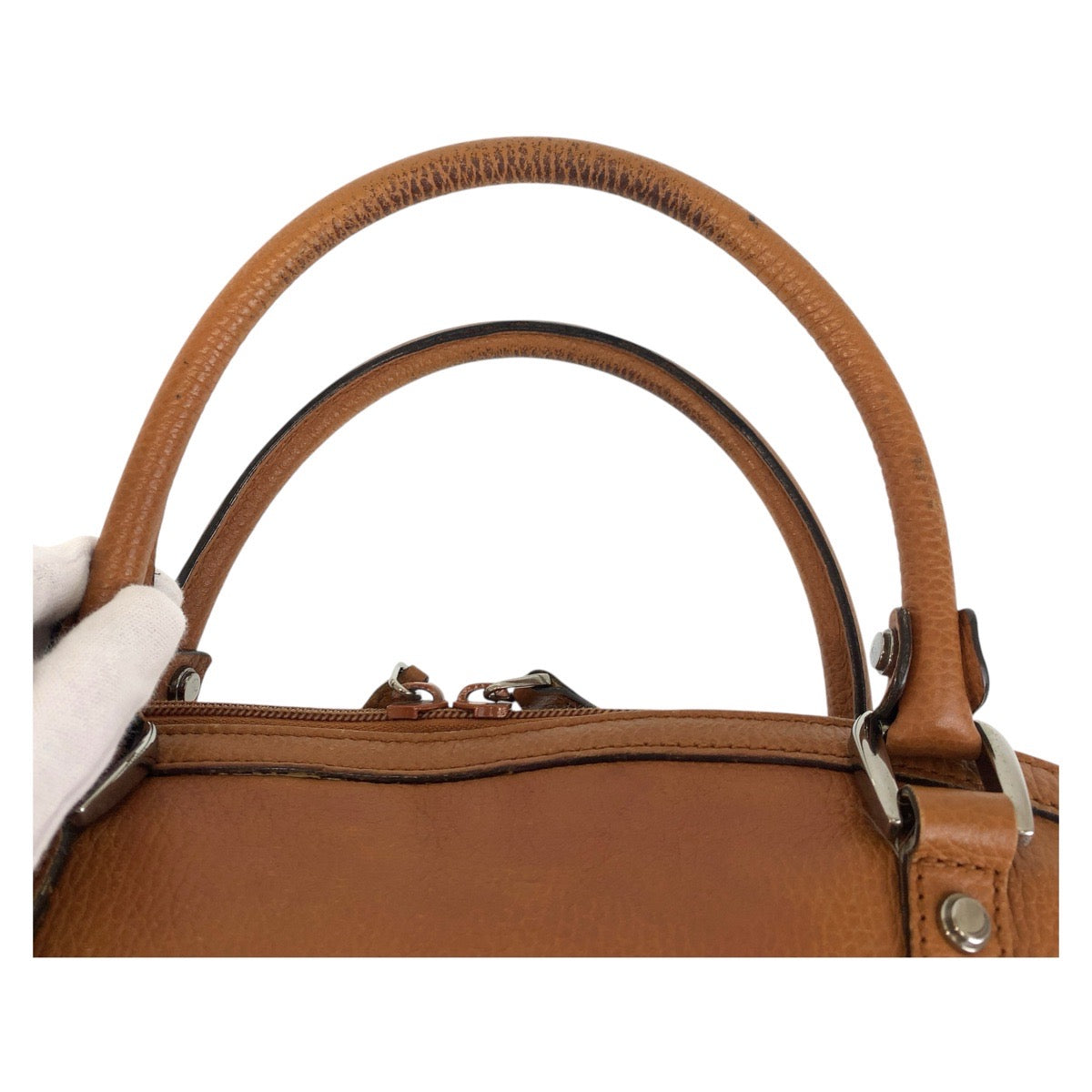 GUCCI Tote Bag 339551 leather Brown Camel SilverMetal Tote Bag Shoulder Bag 2way GG Marmont Women Used Authentic