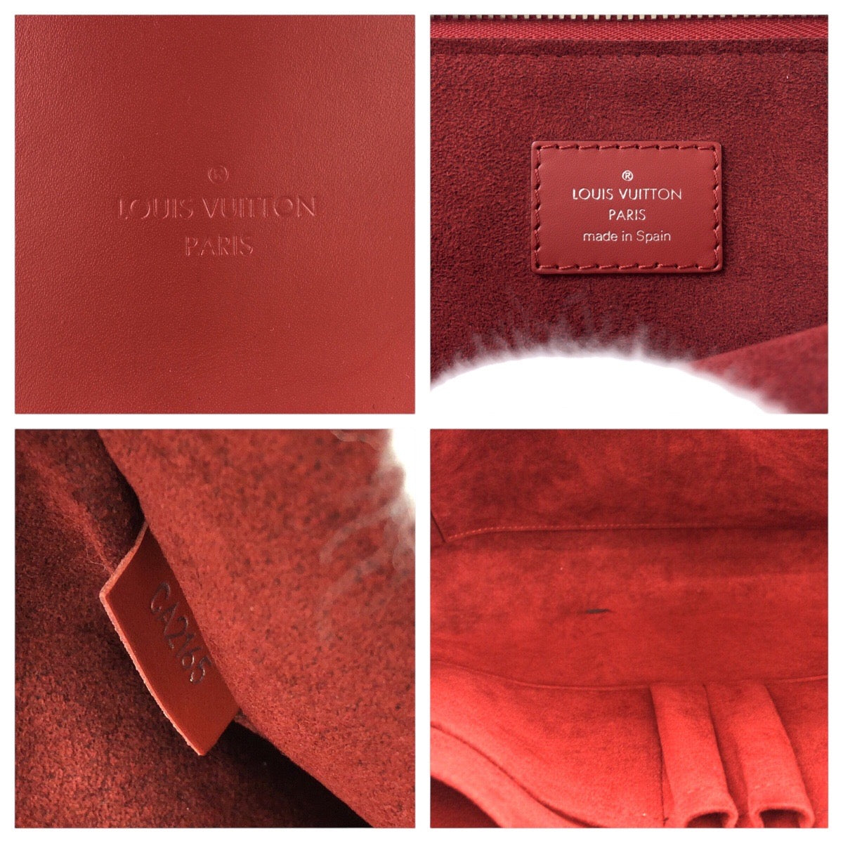 LOUIS VUITTON Business bag leather Castilian Red SilverMetal Business bag Briefcase 2way Epi Porte Documan Jules mens Used Authentic