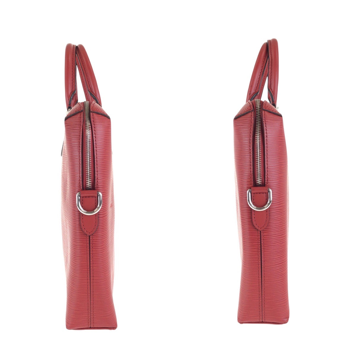 LOUIS VUITTON Business bag leather Castilian Red SilverMetal Business bag Briefcase 2way Epi Porte Documan Jules mens Used Authentic