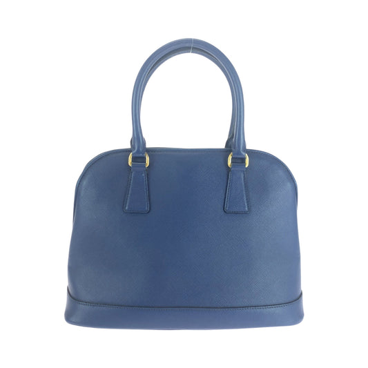 PRADA Shoulder Bag BL0537 leather Blue GoldMetal Shoulder Bag Handbag 2way Safiano Triangle With logo Women Used Authentic