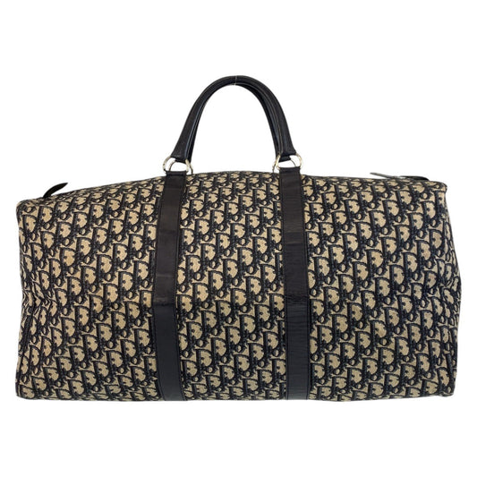 Dior Boston Duffel bag Canvas, Leather Navy SilverMetal Trotter Women Used Authentic