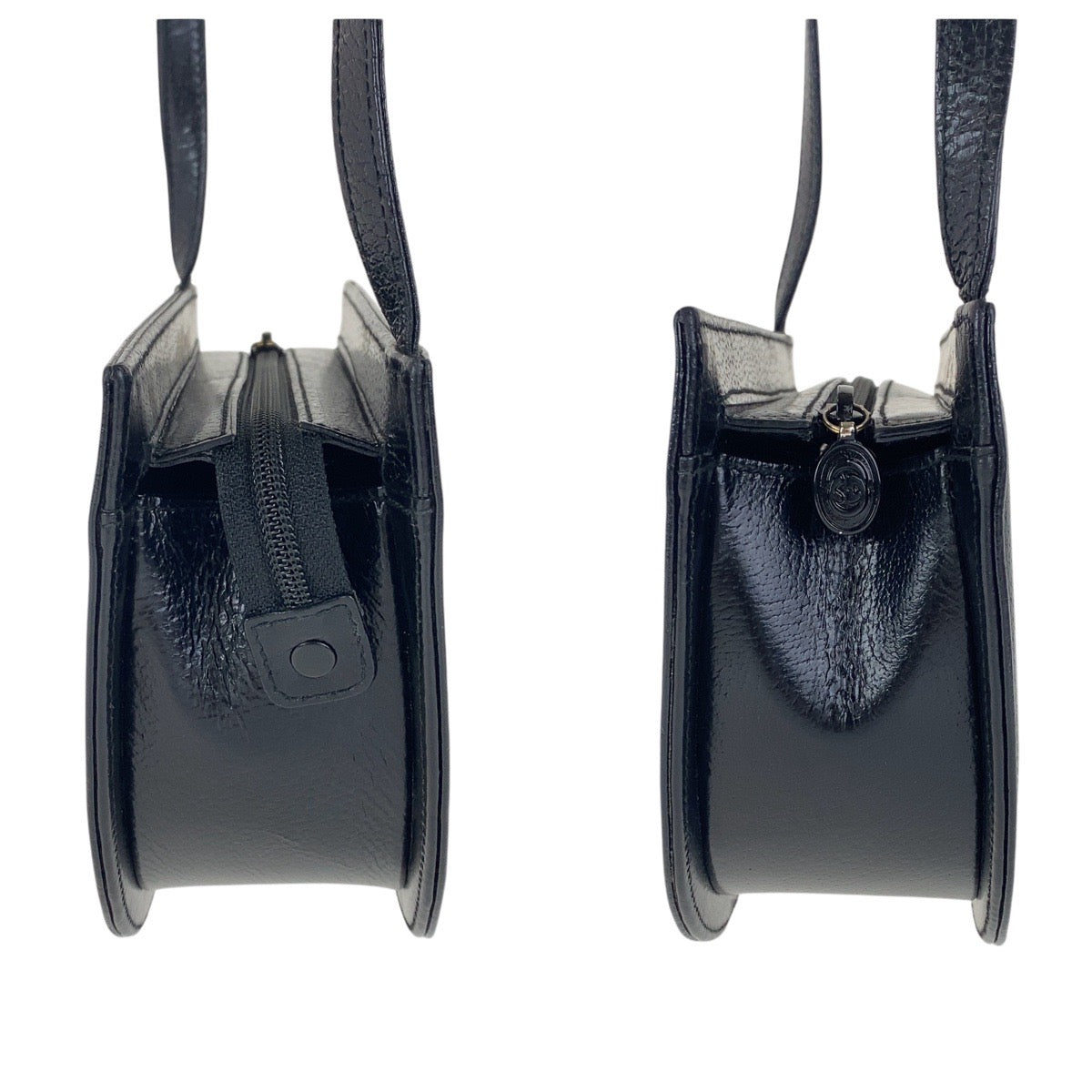 GUCCI Shoulder Bag 007 113 0108 leather Black GoldMetal Crossbody Shoulder Bag Old Gucci Women Used Authentic