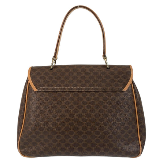 CELINE Handbag M14 PVC, Leather Brown Gold Metal Macadam Women Used Authentic