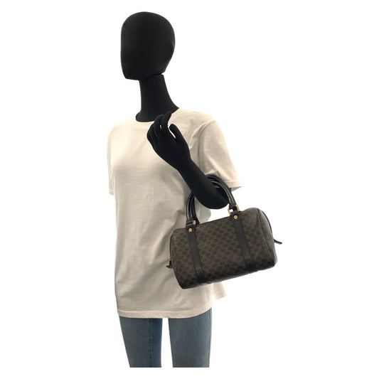 CELINE Handbag CE00/23 PVC Brown Black Gold Metal Macadam