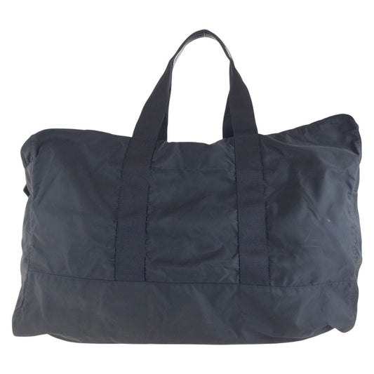 PRADA Boston Duffel bag Nylon Black SilverMetal Boston Duffel bag unisex Test Triangle With logo mens Used Authentic