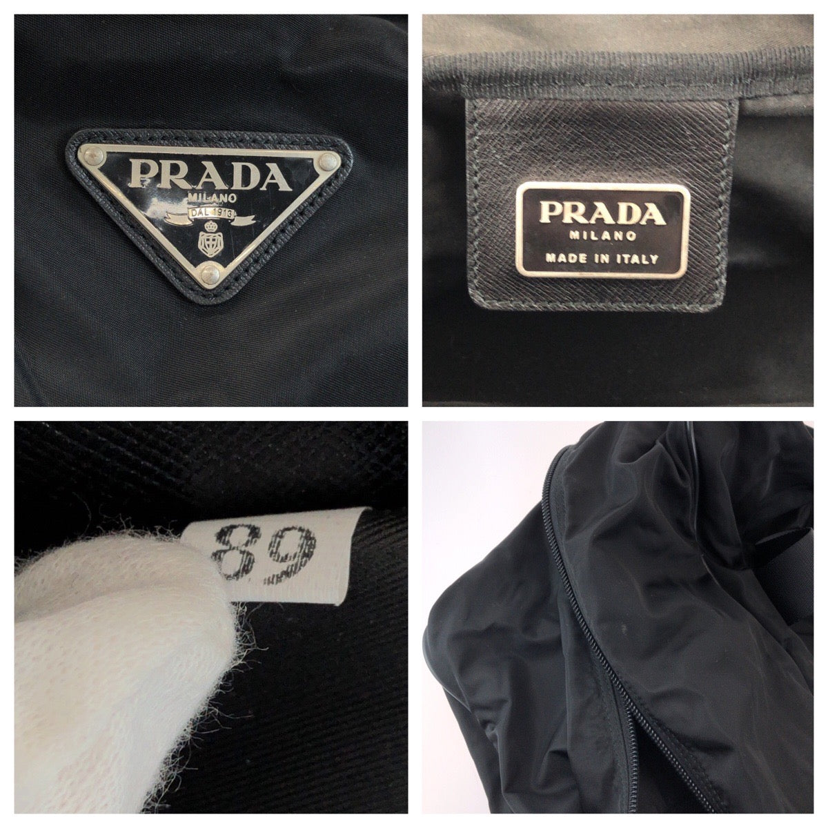 PRADA Boston Duffel bag Nylon Black SilverMetal Boston Duffel bag Handbag Test Triangle With logo mens Used Authentic