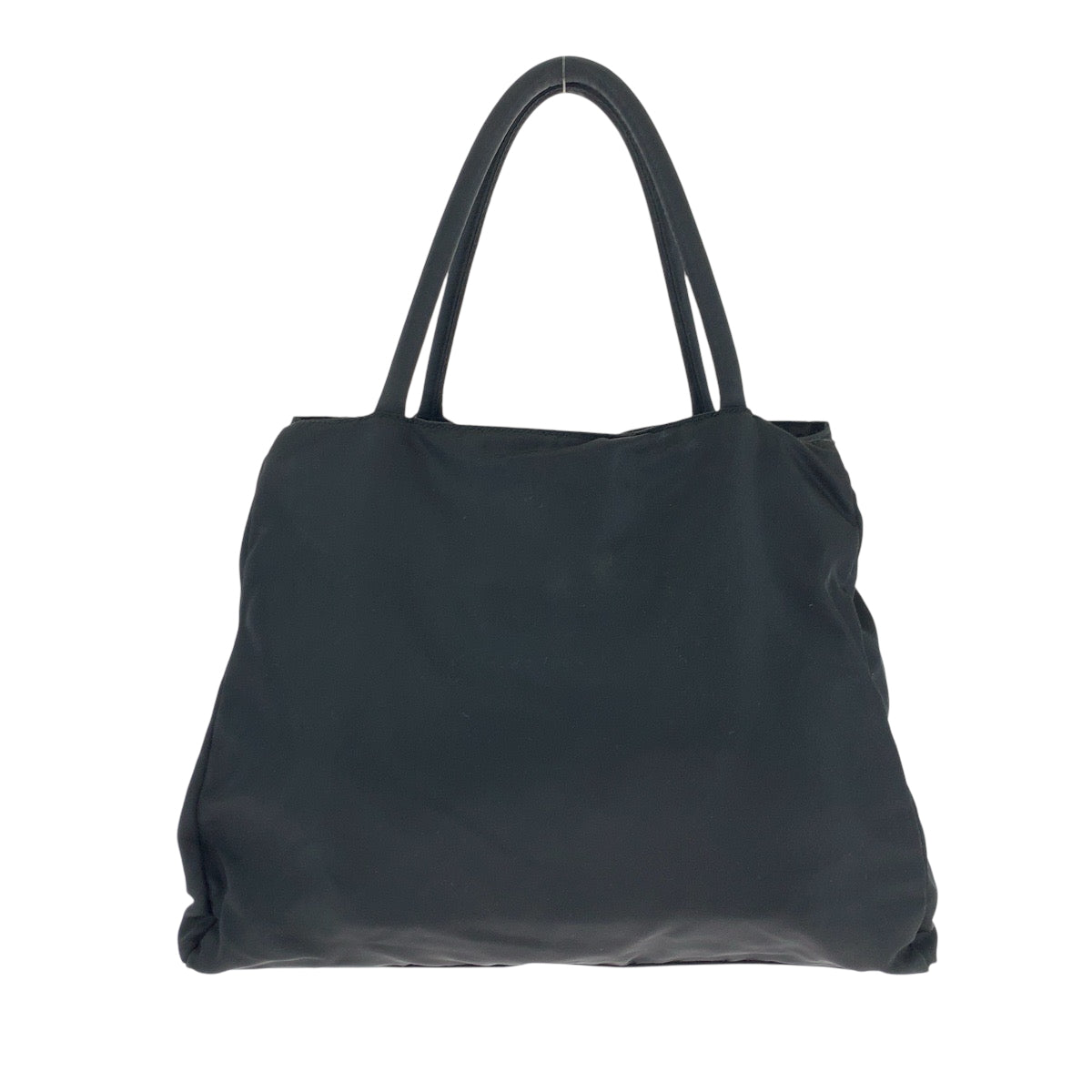 PRADA Tote Bag Nylon Black SilverMetal Tote Bag Handbag Shoulder Bag Test Triangle With logo Women Used Authentic