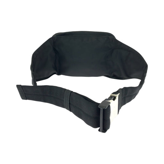 PRADA Waist bag V210 Nylon Black SilverMetal Waist Bag Bum Bag Test Triangle With logo mens Used Authentic