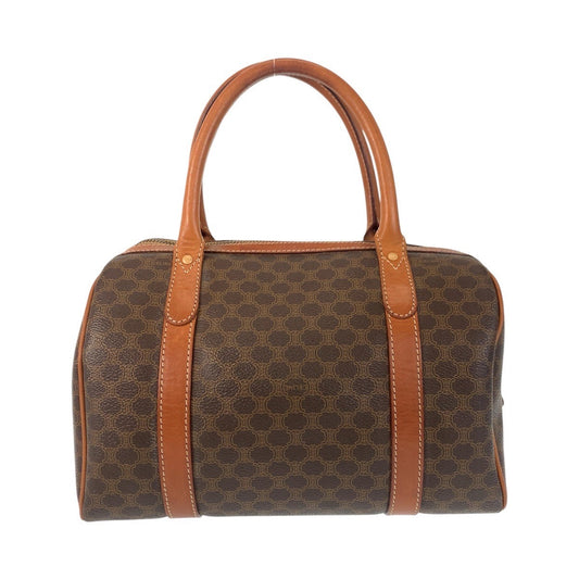 CELINE Handbag PVC, Leather Brown Gold Metal Handbags Mini Boston Duffel bag Macadam Macadam Women Used Authentic