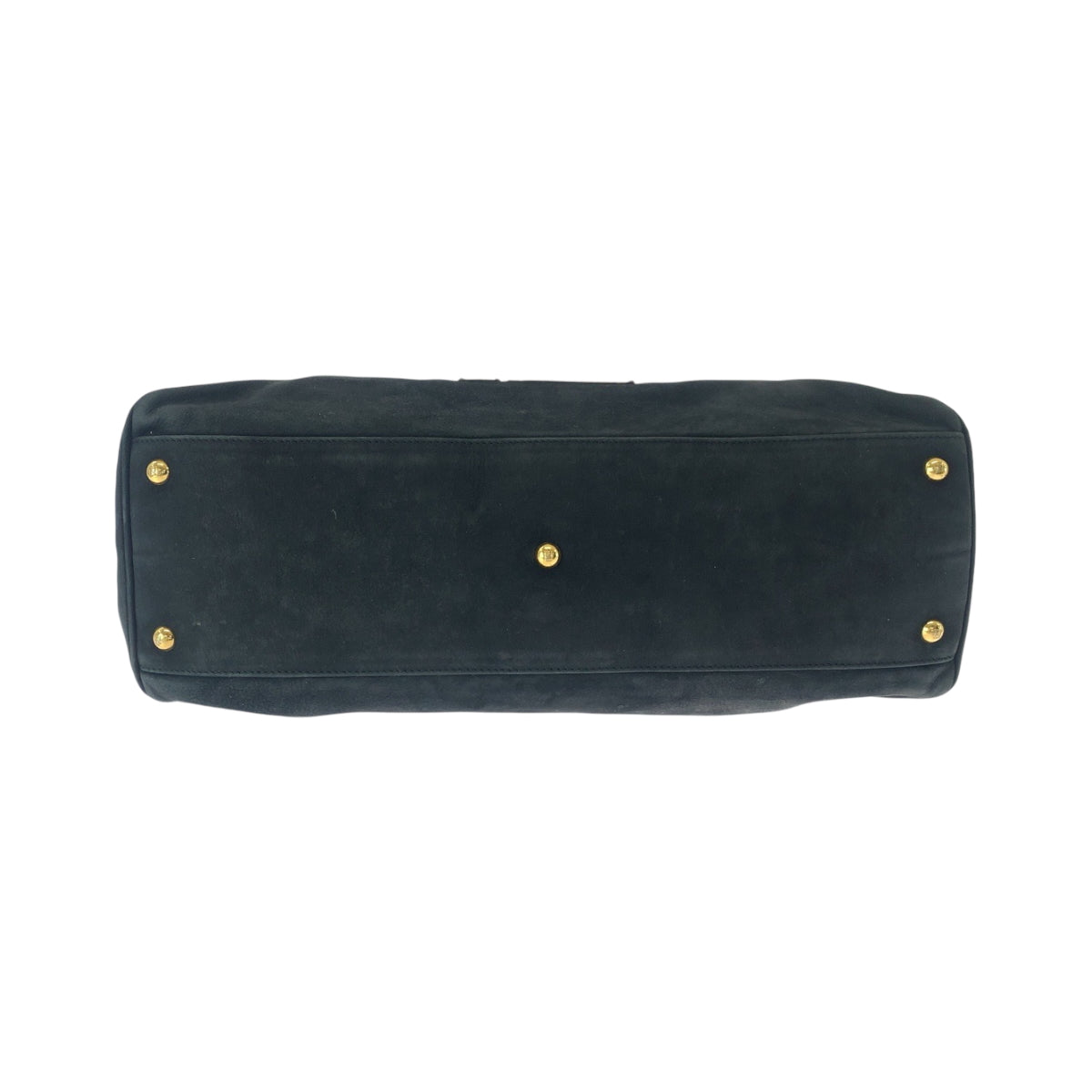 FENDI Tote Bag 2372 8BN162 Nubuck Black GoldMetal Tote Bag Shoulder Bag Etnico Punching studs Women Used Authentic