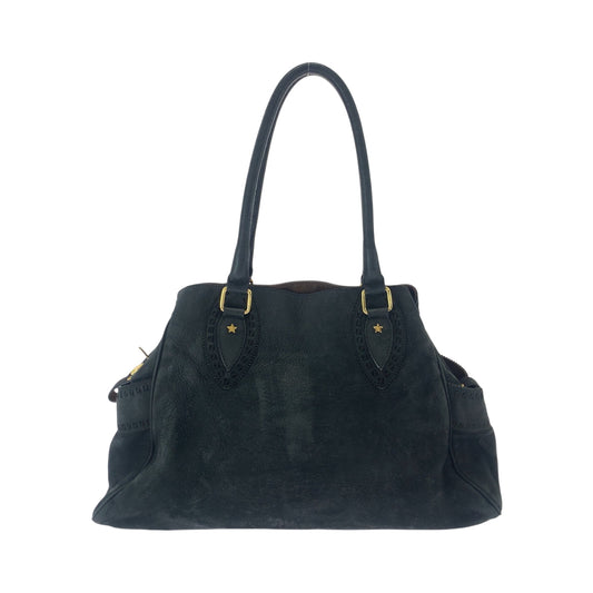 FENDI Tote Bag 2372 8BN162 Nubuck Black GoldMetal Tote Bag Shoulder Bag Etnico Punching studs Women Used Authentic