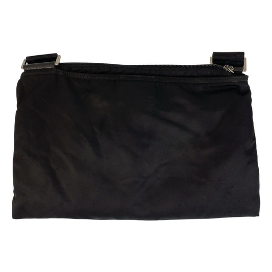 PRADA Shoulder Bag Nylon Black SilverMetal Shoulder Bag Messenger bag Test Triangle With logo Women Used Authentic