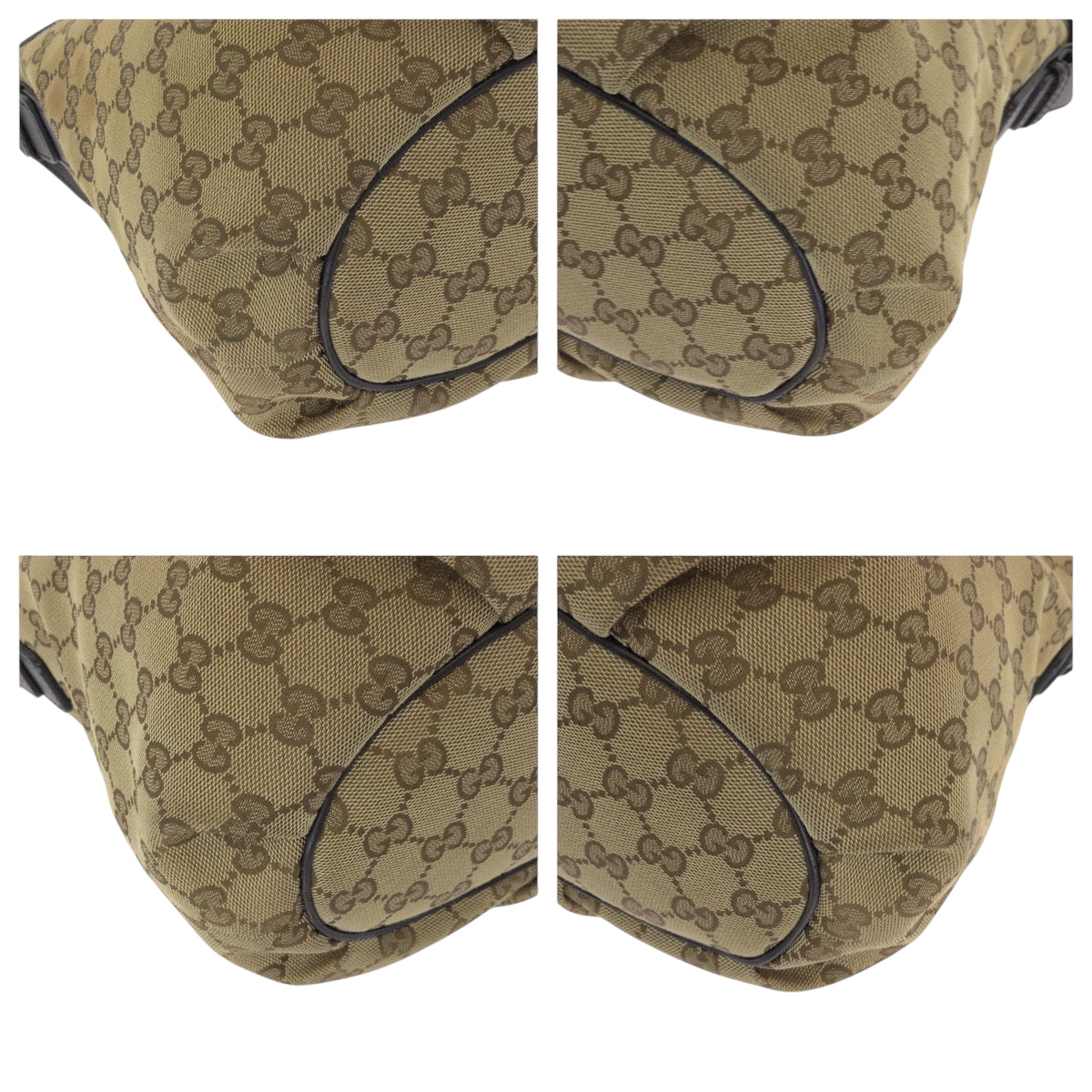 GUCCI Shoulder Bag 388930 GG canvas Dark Brown Gold Metal Shoulder Bag Crossbody Women Used Authentic