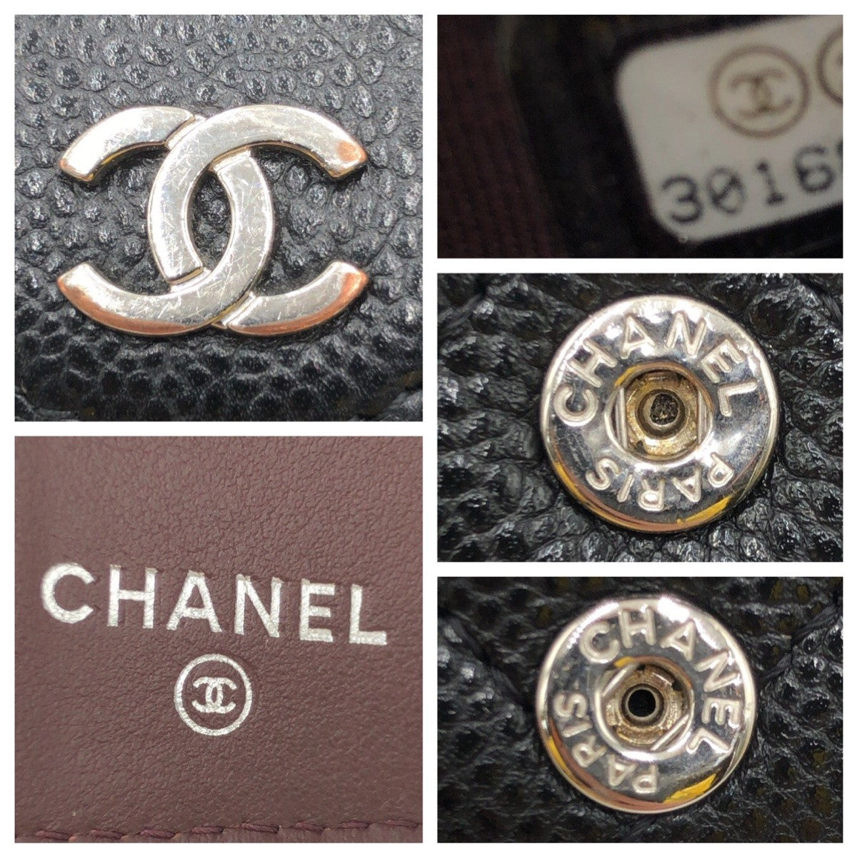 CHANEL Tri-fold wallet leather Black black Tri-fold wallet Compact wallet Matrasse COCO Mark Women Used Authentic