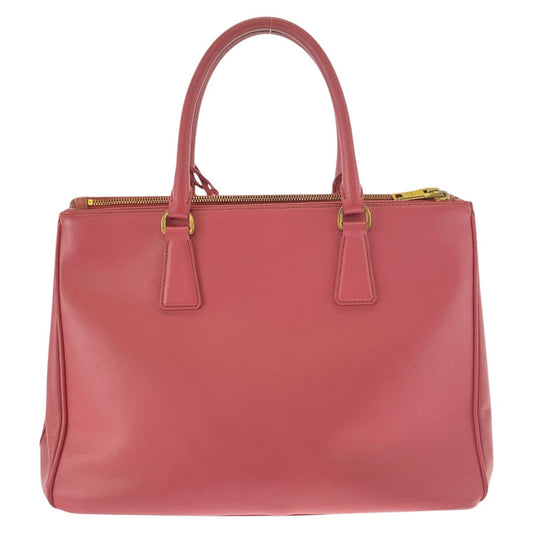PRADA Tote Bag leather Pink Gold Metal Tote Bag Handbag Shoulder Bag 2WAY Safiano Women Used Authentic