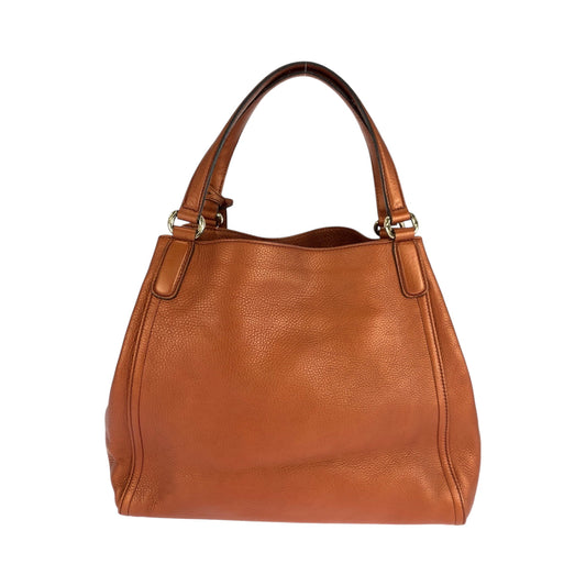 GUCCI Shoulder Bag 282309 leather Bronze GoldMetal Shoulder Bag handbag Soho Interlocking fringe Women Used Authentic