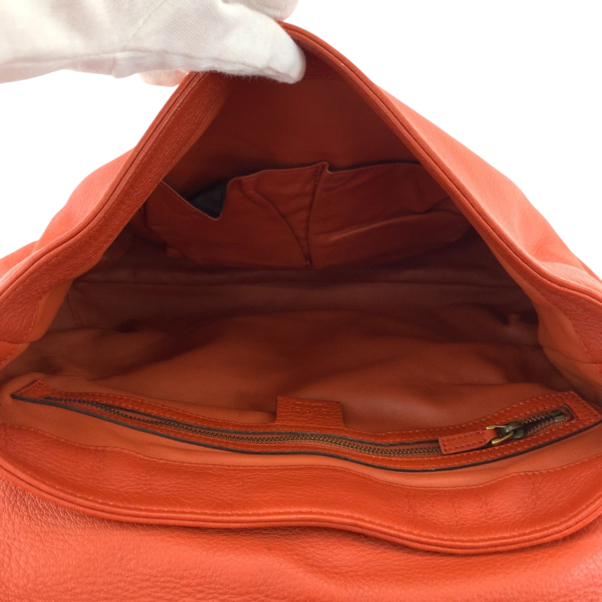 GUCCI Shoulder Bag 338985 leather Orange Brown Gold Metal Shoulder Bag Messenger bag Bamboo Women Used Authentic
