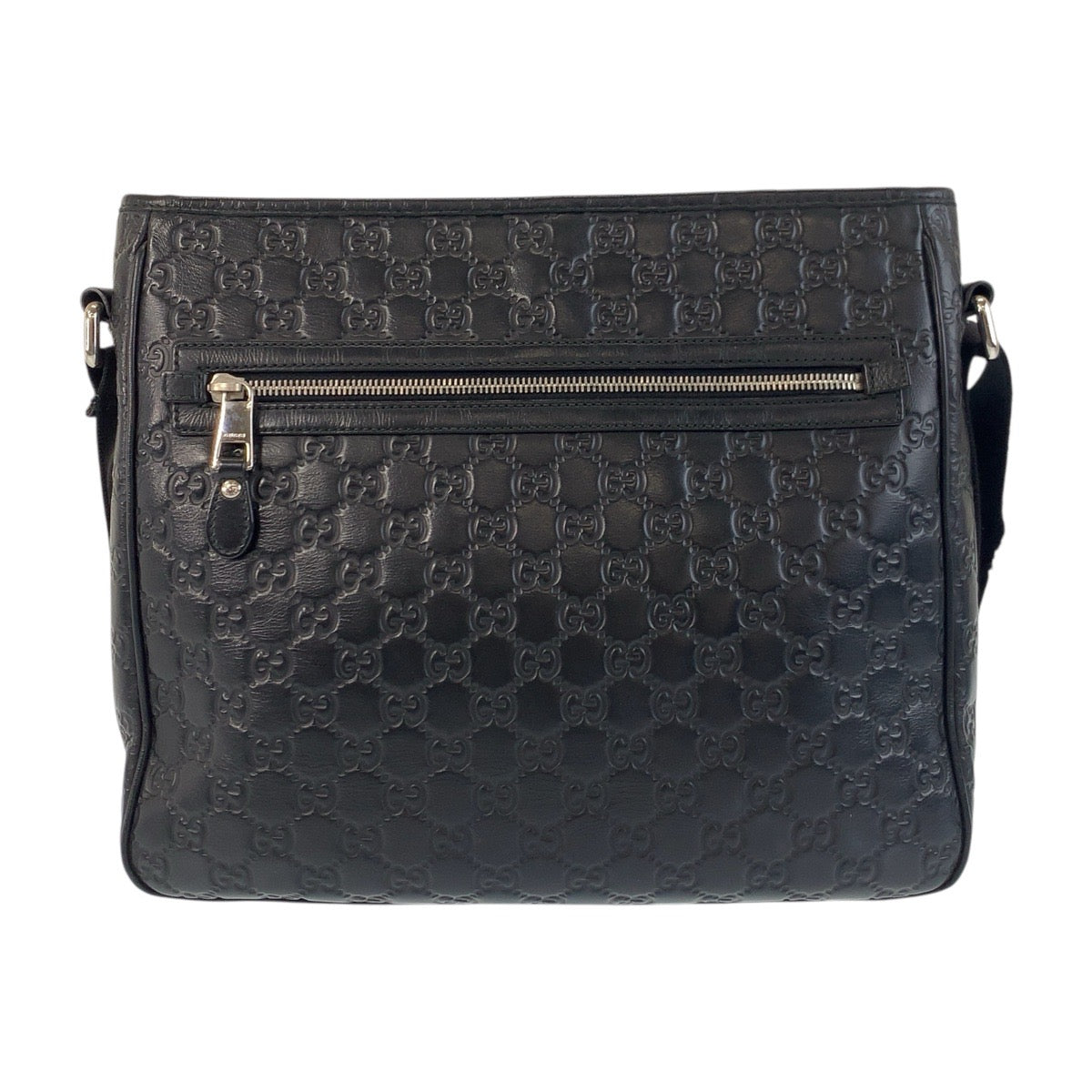 GUCCI Shoulder Bag 322080 leather Black SilverMetal Shoulder Bag Messenger bag Shelly line Guccisima mens Used Authentic