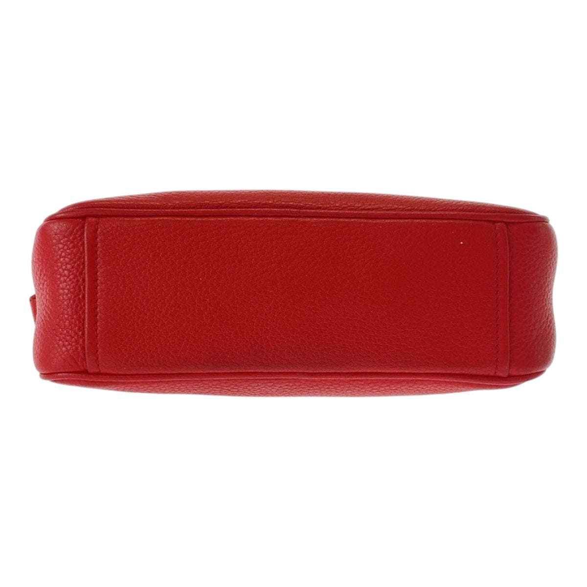 PRADA Shoulder Bag leather Red Gold Metal