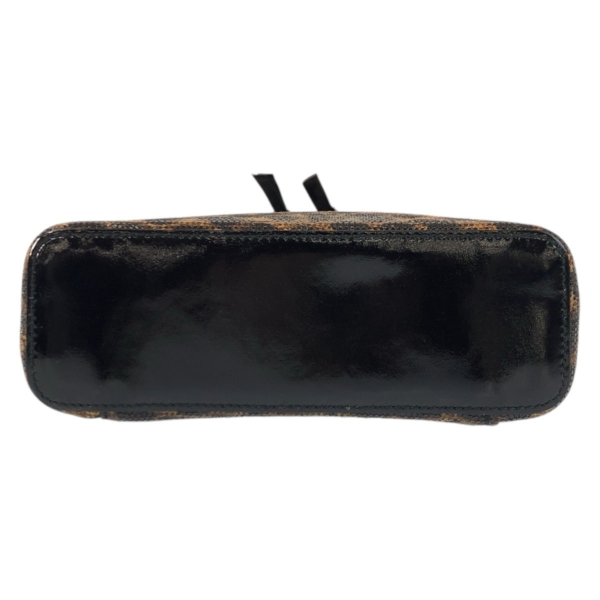 LOEWE Handbag PVC, enamel Brown Black Gold Metal Handbag vanity bag Leopard Women Used Authentic