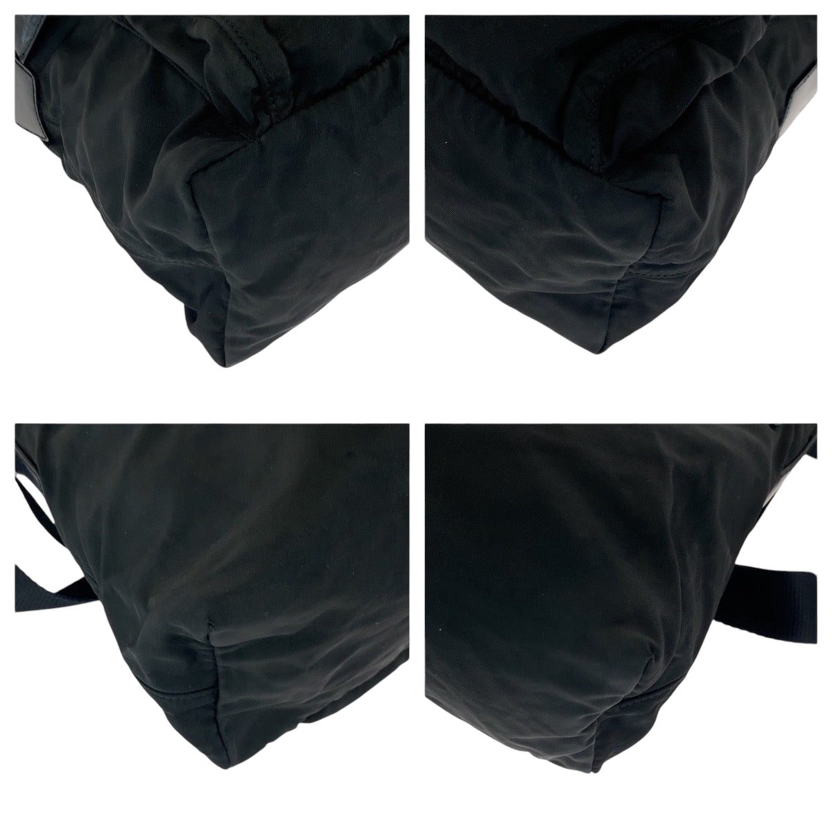 PRADA Shoulder Bag Nylon Black SilverMetal Shoulder Bag Sacoche Test Triangle With logo Women Used Authentic