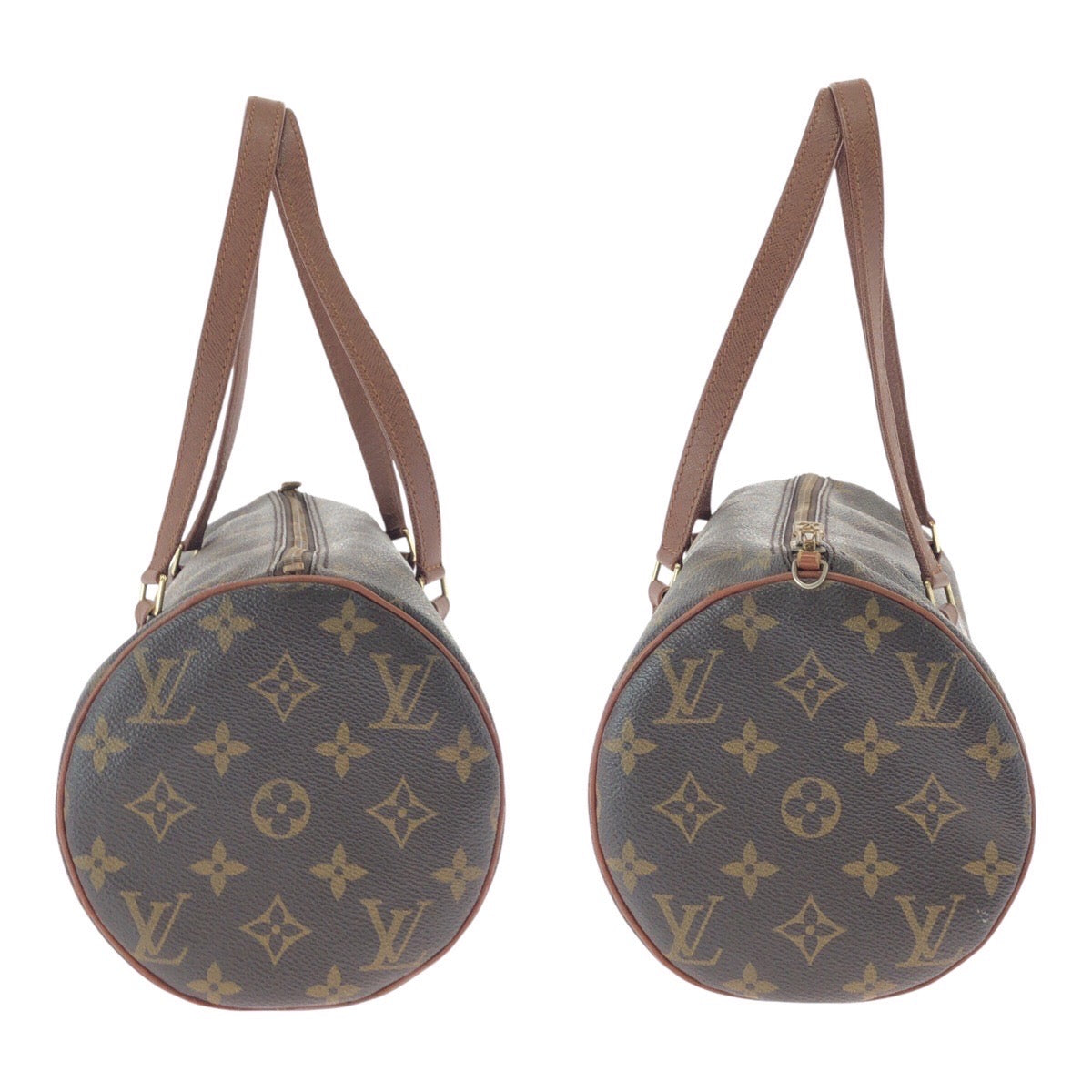 LOUIS VUITTON Handbag M51365 PVC Brown Gold Metal Handbag Shoulder Bag Monogram Papillon 30 Women Used Authentic