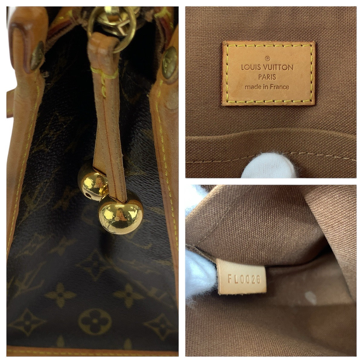 LOUIS VUITTON Tote Bag M40007 PVC Brown Gold Metal Monogram Popan cool o