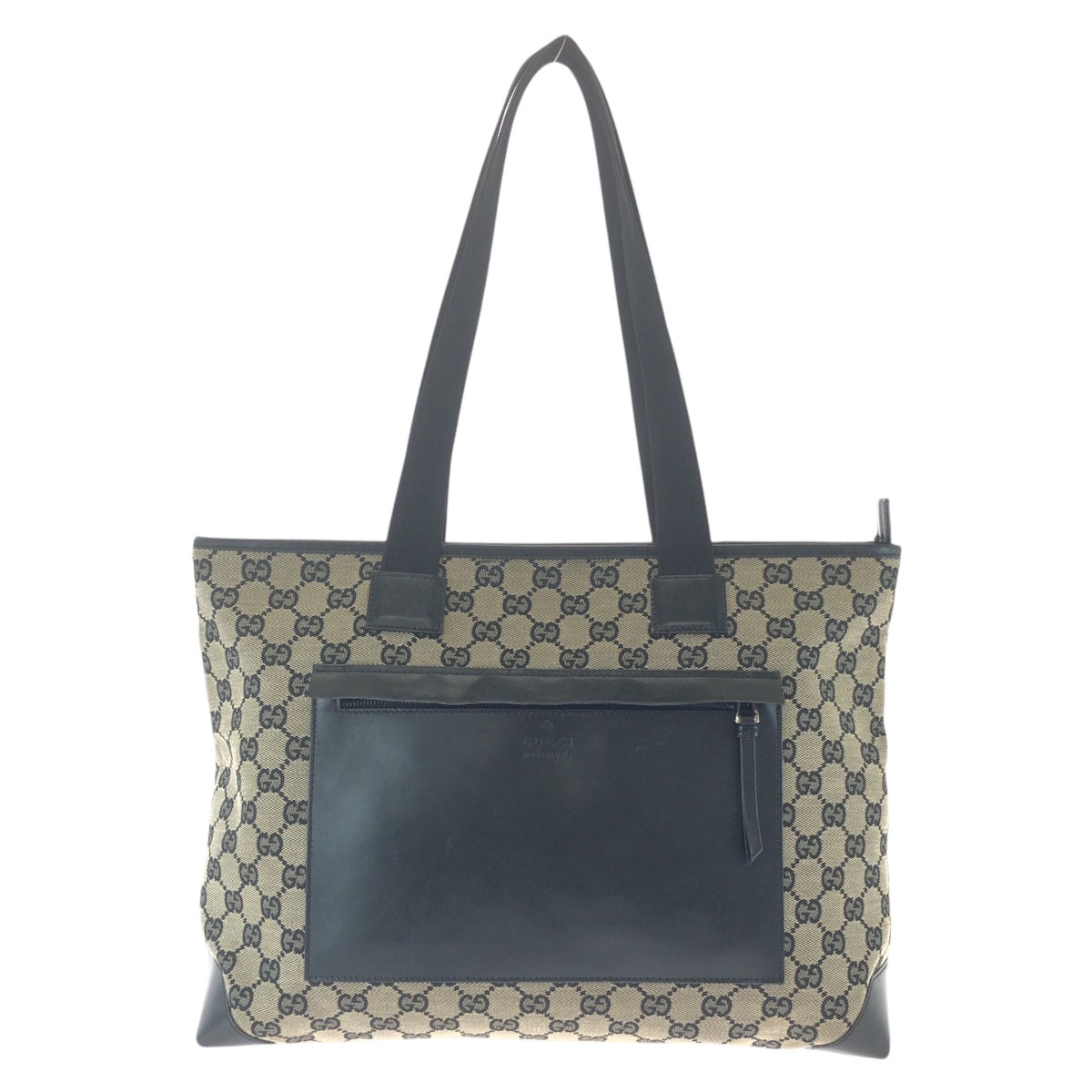 GUCCI Tote Bag 019 0426 GG canvas, leather Black SilverMetal Tote Bag Shoulder Bag Unisex Women(Unisex) Used Authentic