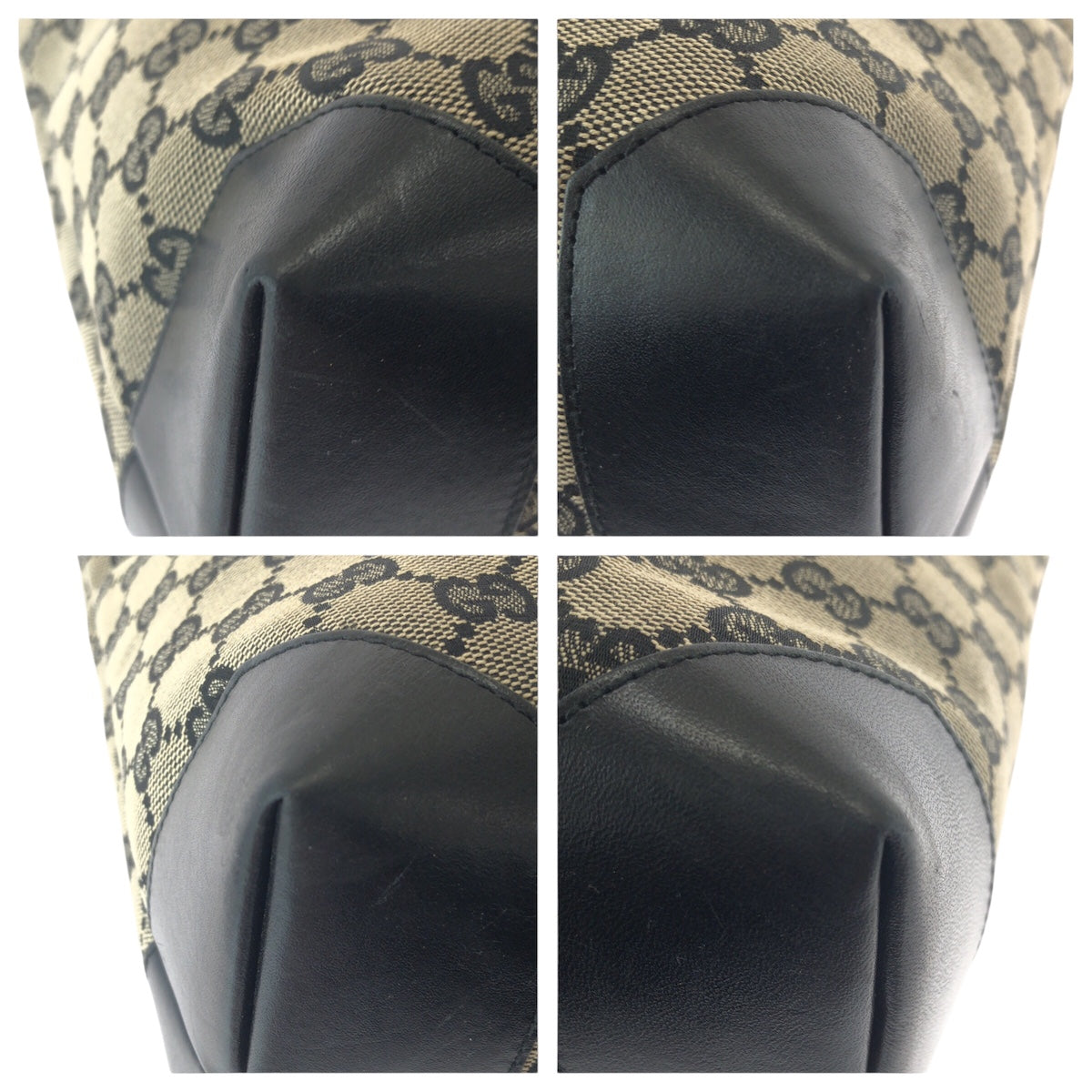 GUCCI Tote Bag 019 0426 GG canvas, leather Black SilverMetal Tote Bag Shoulder Bag Unisex Women(Unisex) Used Authentic