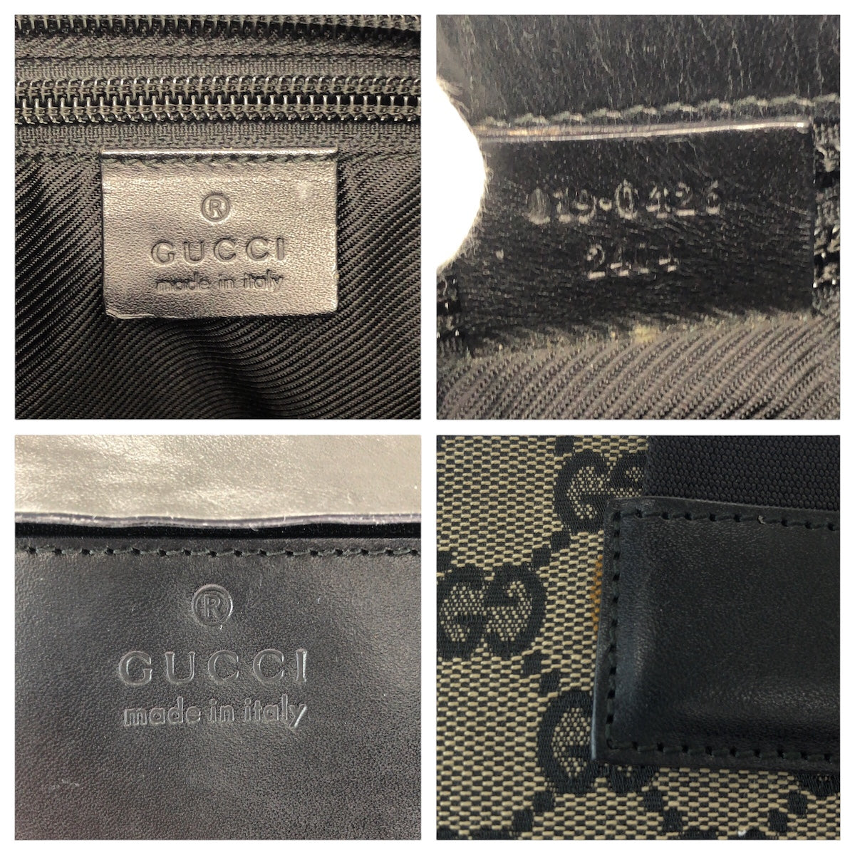 GUCCI Tote Bag 019 0426 GG canvas, leather Black SilverMetal Tote Bag Shoulder Bag Unisex Women(Unisex) Used Authentic