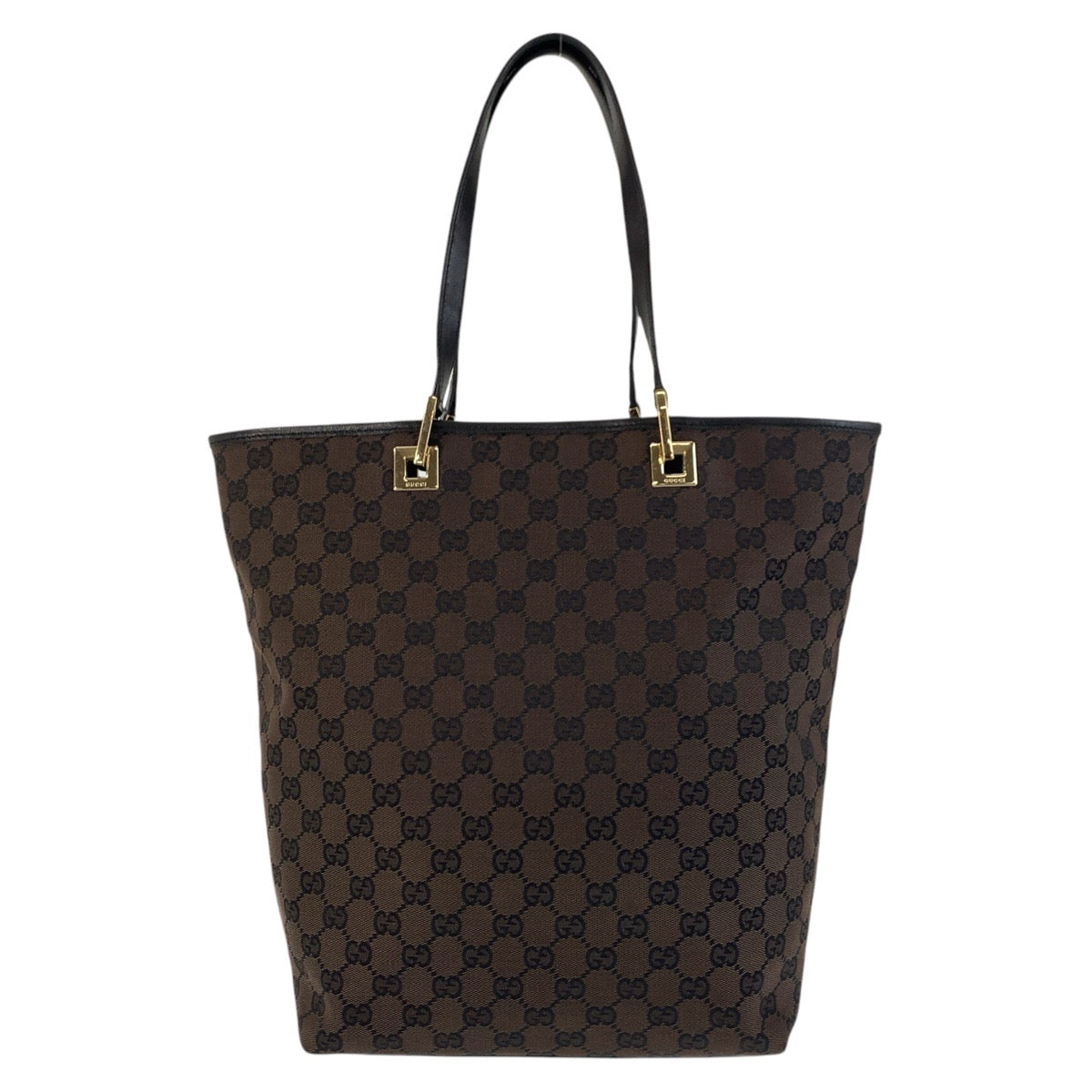 GUCCI Tote Bag 002 1098 GG canvas, leather Brown Gold Metal Tote Bag Shoulder Bag Women Used Authentic