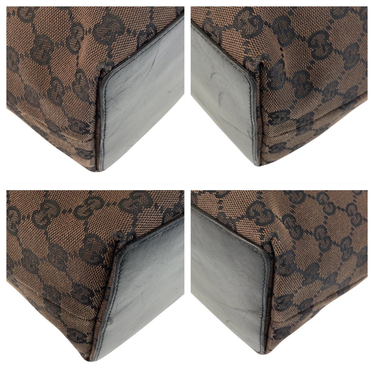 GUCCI Tote Bag 002 1098 GG canvas, leather Brown Gold Metal Tote Bag Shoulder Bag Women Used Authentic
