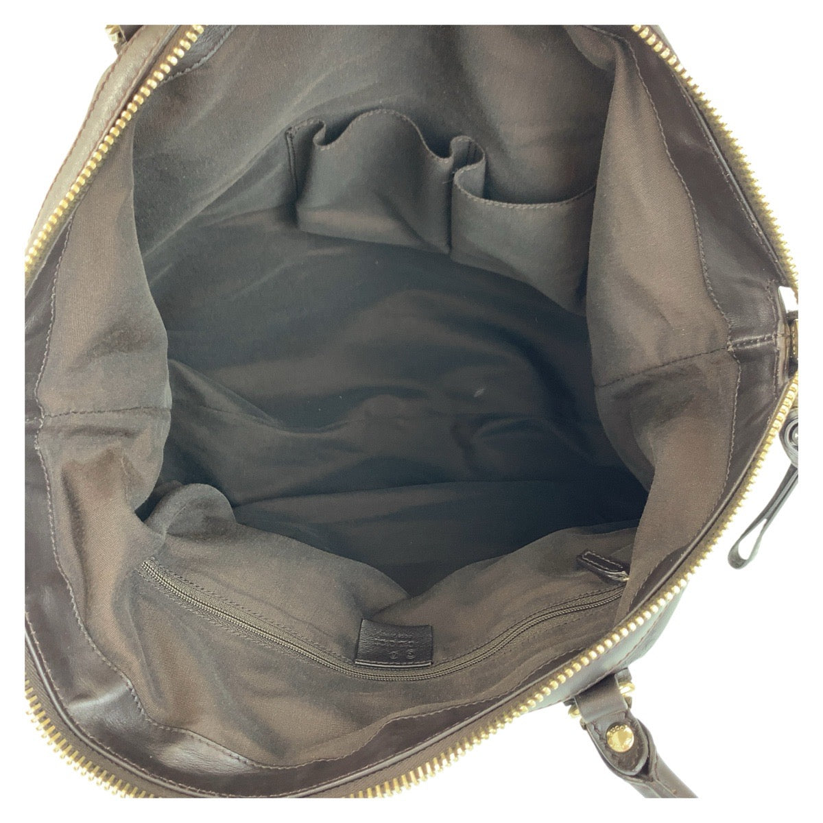 GUCCI Tote Bag 327793 leather Brown Gold Metal Tote Bag Shoulder Bag Guccisima Women Used Authentic