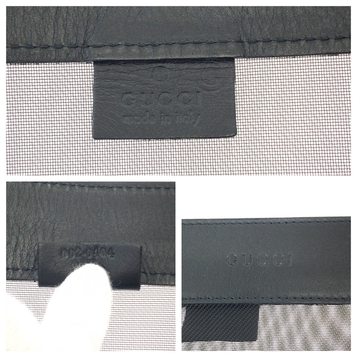 GUCCI Tote Bag 002 0404 Nylon Black black Tote Bag Shoulder Bag mesh Women Used Authentic