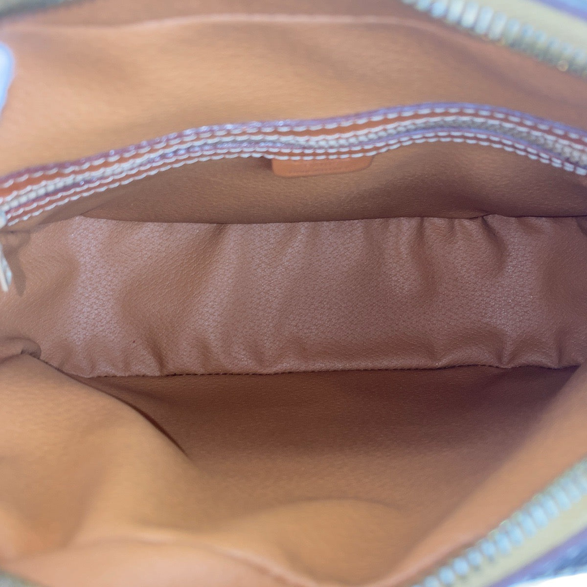 CELINE Shoulder Bag PVC, Leather Brown Gold Metal Crossbody Shoulder Bag Pochette Macadam Women Used Authentic