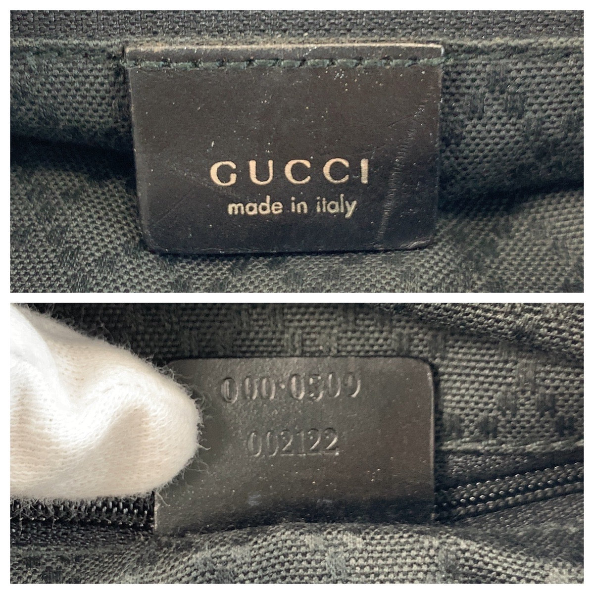 GUCCI Handbag 000 0509 Nylon, Bamboo Black SilverMetal Bamboo Women Used Authentic