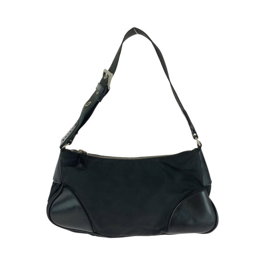 PRADA Shoulder Bag BR0449 Nylon Black SilverMetal One Shoulder Bag Handbag Test Triangle With logo Women Used Authentic