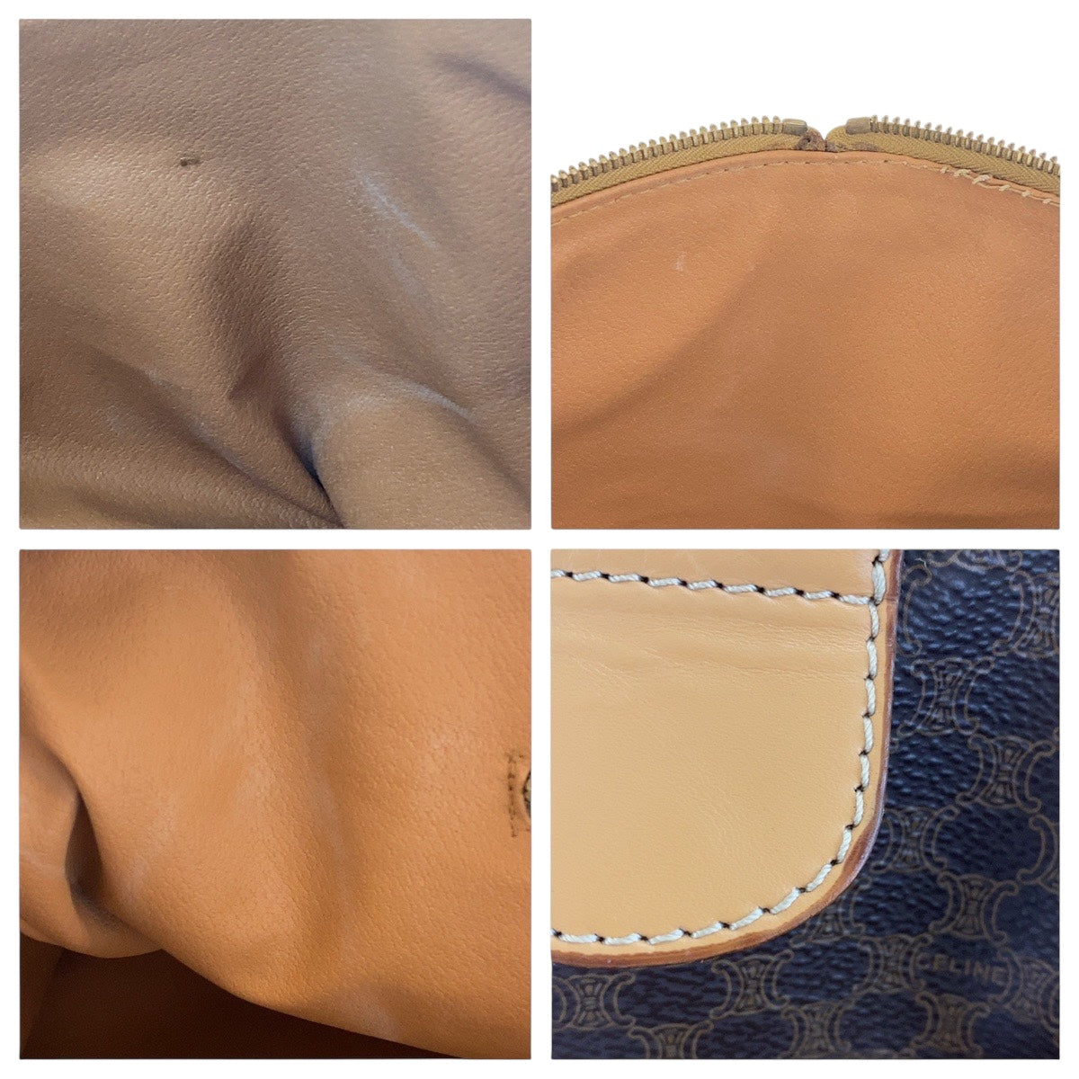 CELINE Boston Duffel bag PVC Brown Gold Metal Macadam Women Used Authentic