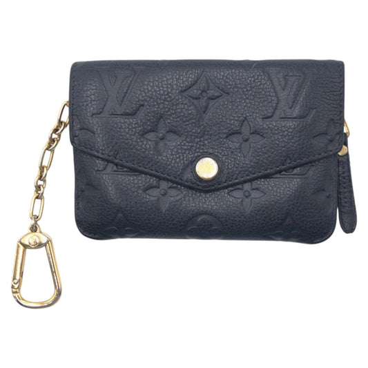 LOUIS VUITTON Coin case M62017 leather Navy Gold Metal Coin case Card Case Unisex Monogram Ann Platt Pochette Cle Marine Rouge Women(Unisex) Used Authentic