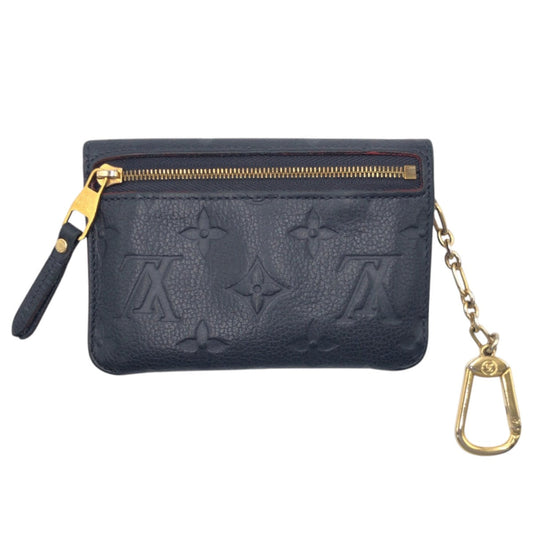 LOUIS VUITTON Coin case M62017 leather Navy Gold Metal Coin case Card Case Unisex Monogram Ann Platt Pochette Cle Marine Rouge Women(Unisex) Used Authentic