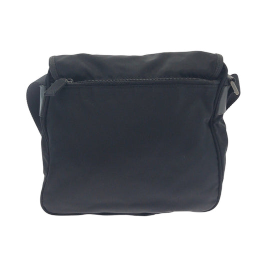 PRADA Shoulder Bag BT0173 Nylon Black SilverMetal Shoulder Bag Messenger bag Test Triangle With logo mens Used Authentic