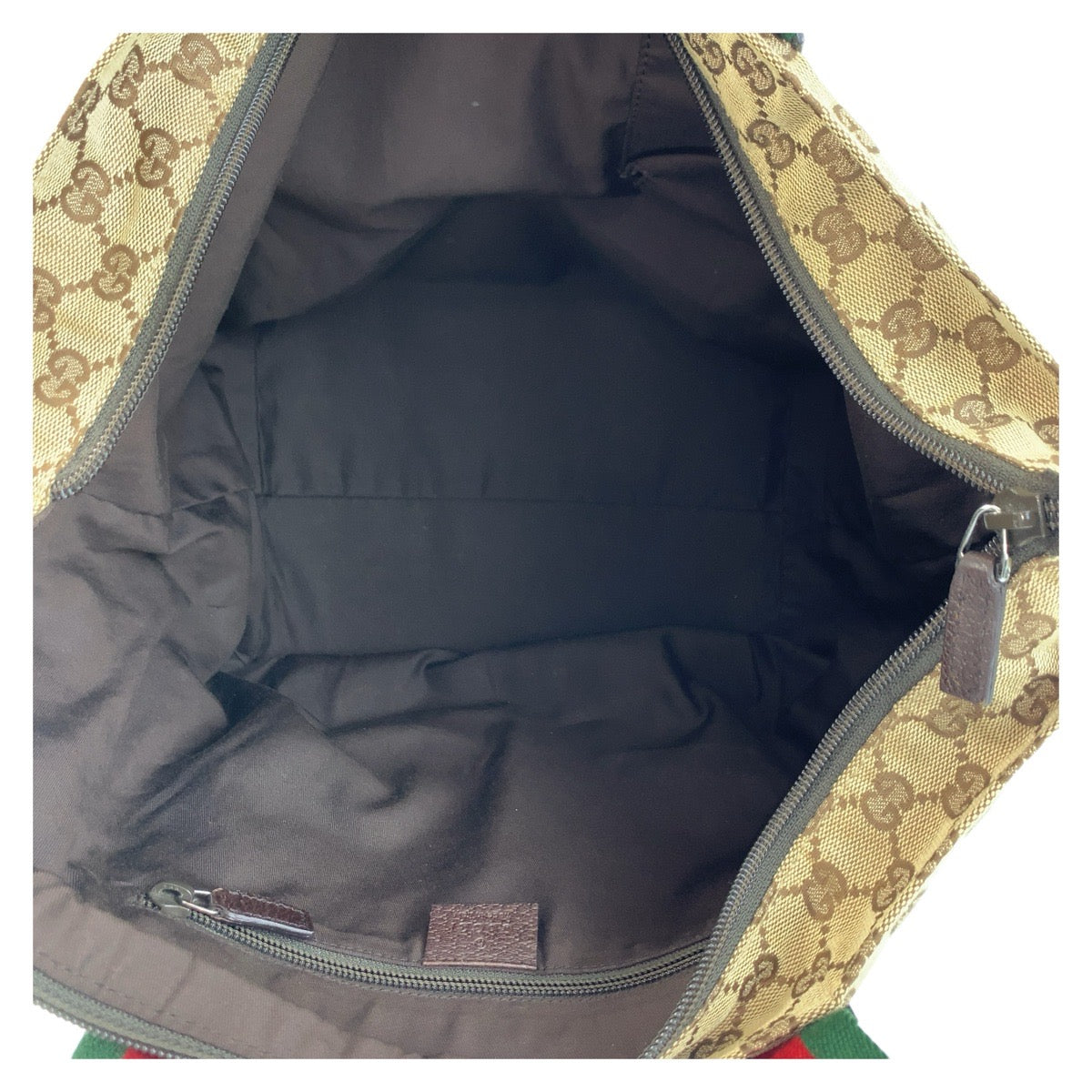 GUCCI Tote Bag 131231 GG canvas, leather Beige brown Tote Bag Shoulder Bag Sherry line Women Used Authentic