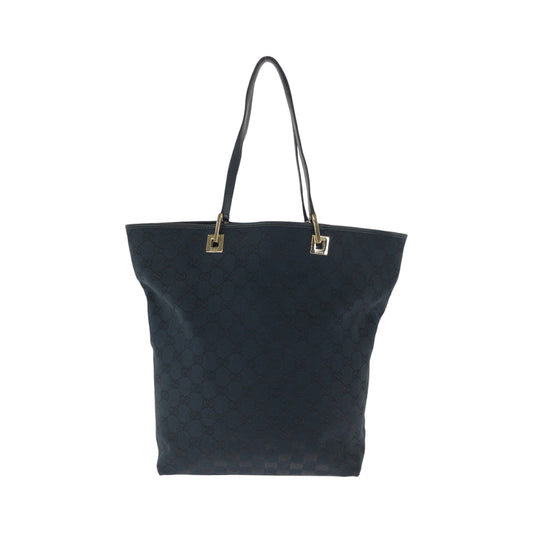 GUCCI Tote Bag 002 1098 GG canvas Black SilverMetal Tote Bag Shoulder Bag Women Used Authentic